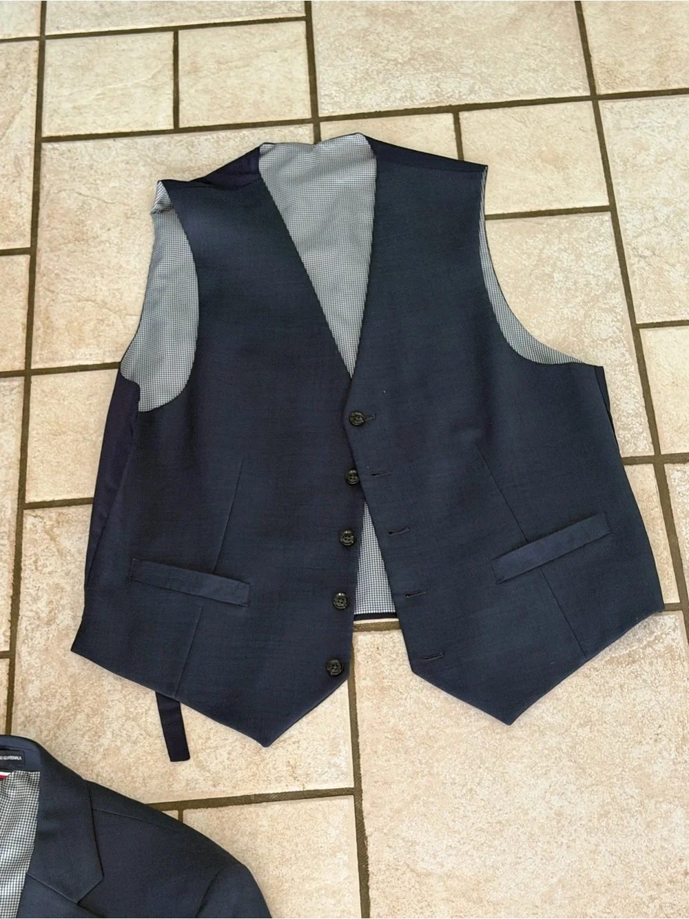 Tommy Hilfiger Men's Dark Navy 3-Piece Suit - Tailored Blazer & Trousers